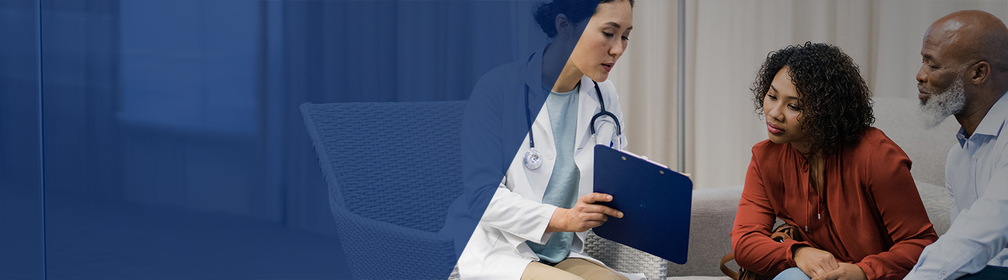 Middle-aged couple meeting with a doctor